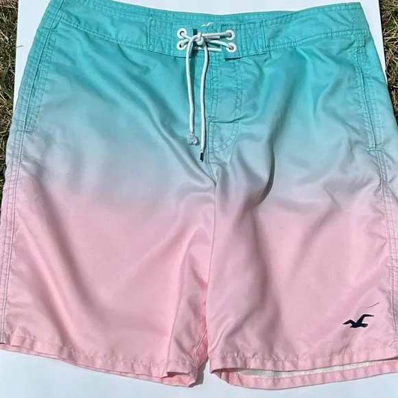 Hollister Swim Hollister Board Shorts Men Large Pink Green